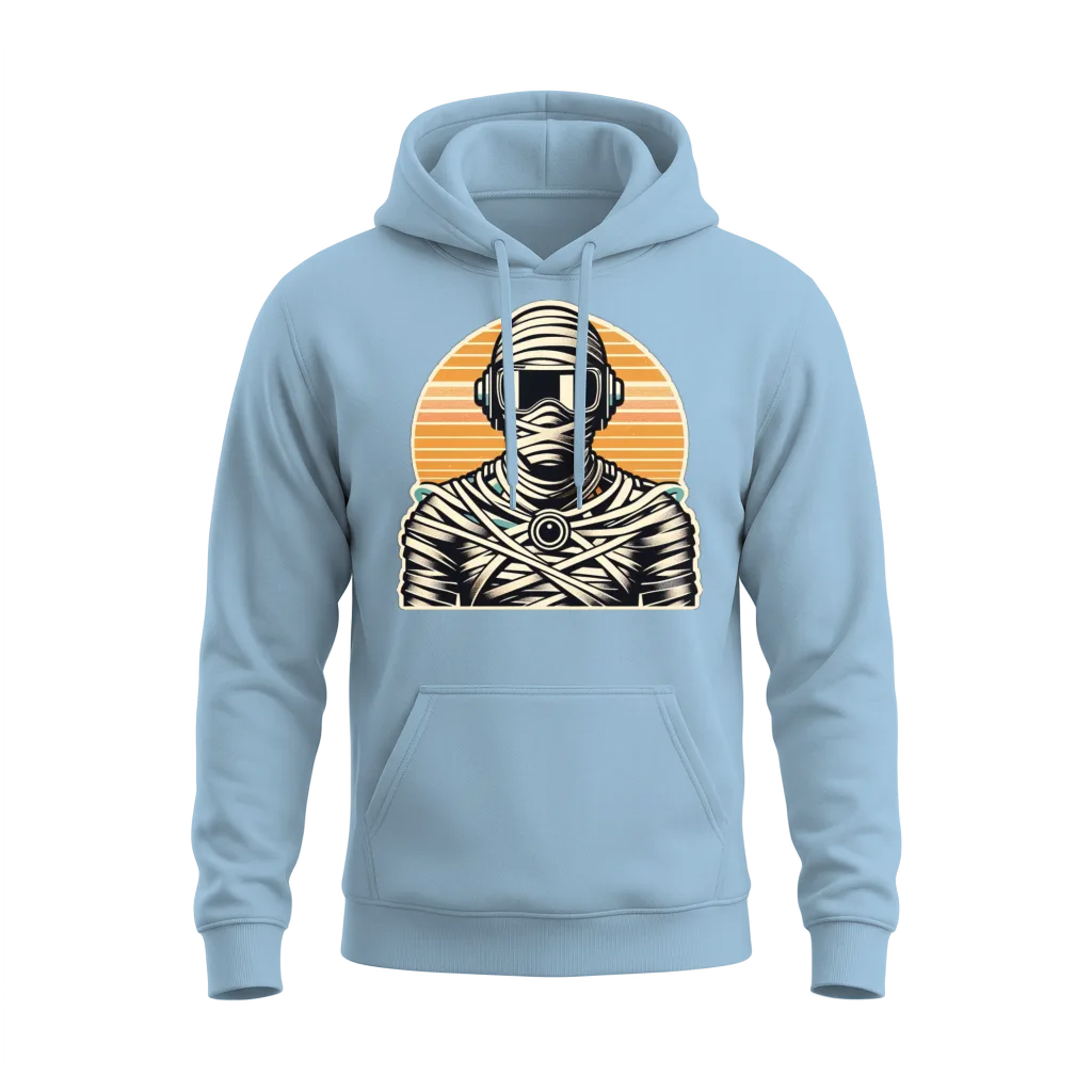Retro Mummy Unisex Hoodie - Light Blue