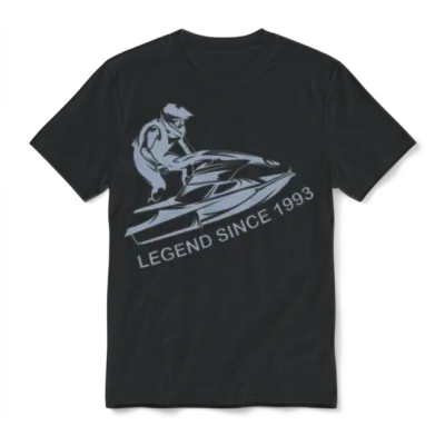 Jet Ski Legend 1993 Birthday Unisex T-Shirt - Black