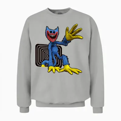 Kinder Poppy Playtime Nightmare Huggy Wuggy Von Deep Sleep Unisex Sweatshirt - Ash
