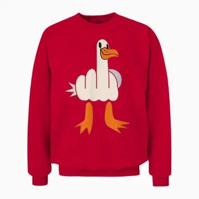 Mittelfinger-Möwe, Humor Für Erwachsene, Lustige Geste, Flip Off Unisex Sweatshirt - Red
