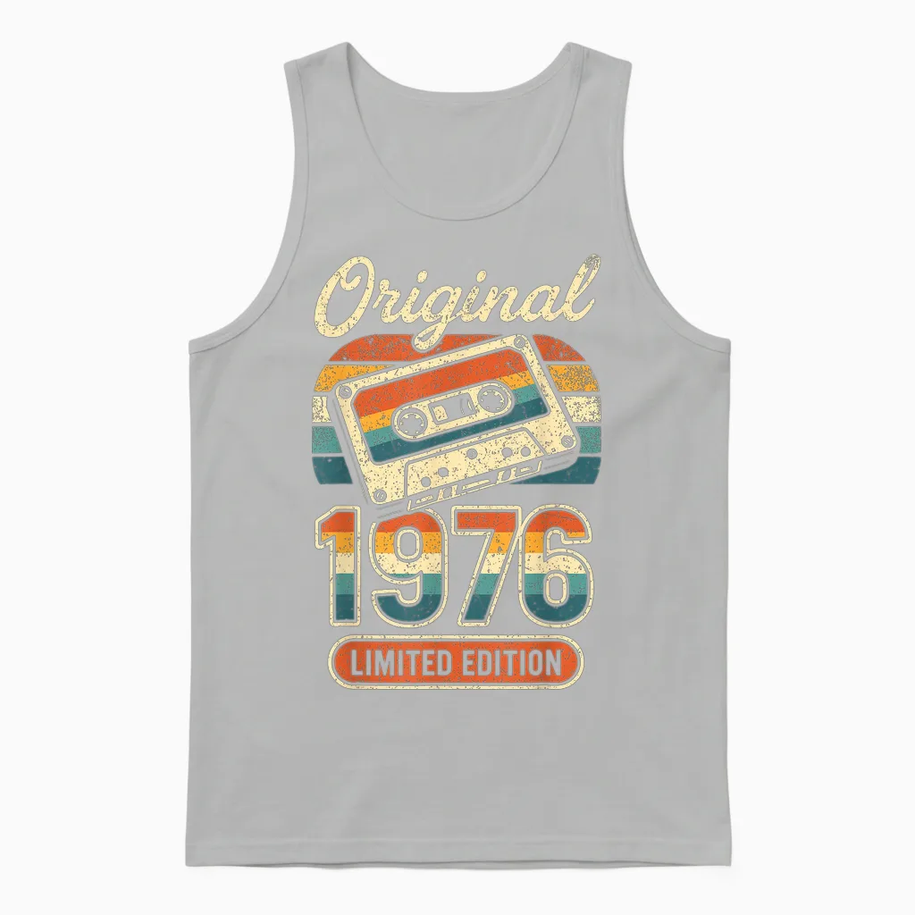 50th Birthday Man Woman 50 Years Decoration 1976 Gift Funny Unisex Tank Top in Ash