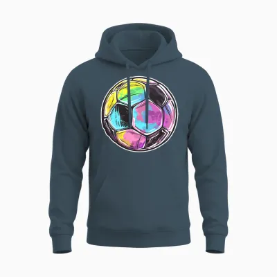 Graphique Ballon De Foot T-Shirt Haut De Gamme Unisex Hoodie - Dark Heather