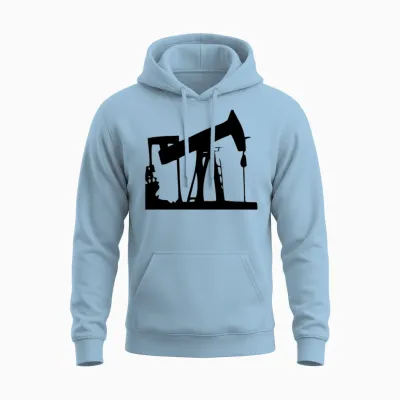 Oil Rig Unisex Hoodie - Light Blue