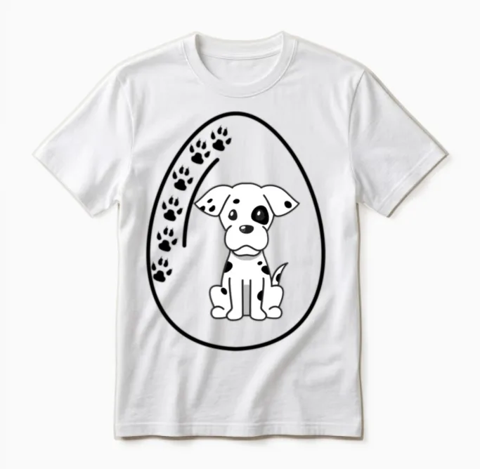 Dog in the Egg Egg Dog Lovers Gift Unisex T-Shirt in White