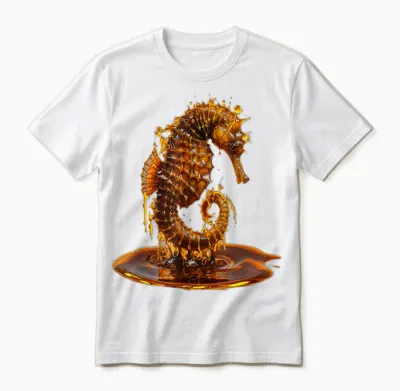 Seahorse Men Women Aesthetic Gold Honey Seahorse Unisex T-Shirt - White