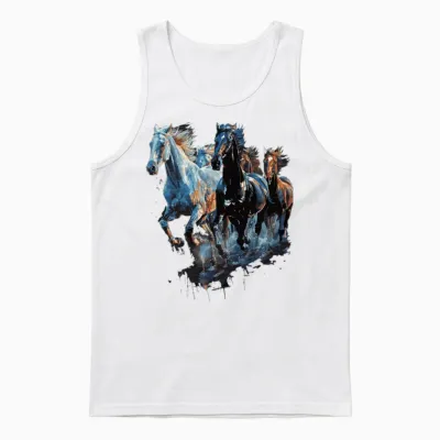 Horses Unisex Tank Top - White