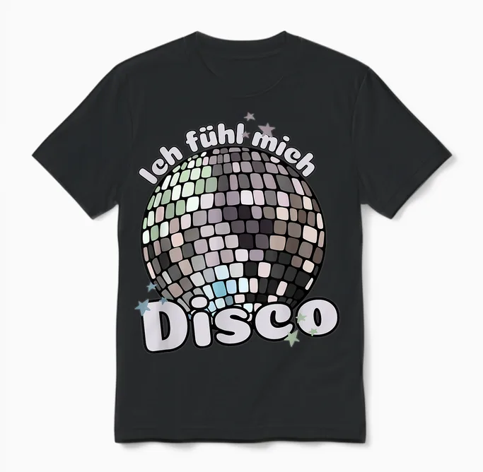 I Feel Disco Party Outfit Festival Outfit T-Shirt, Black, S Unisex T-Shirt in Black