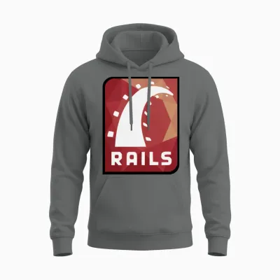 Ruby on Rails Logo Unisex Hoodie - Graphite Heather