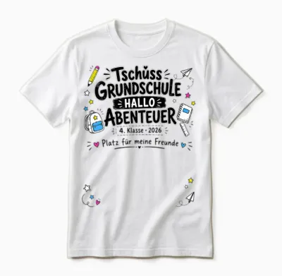 Abschiedsgeschenk Grundschule 4. Klasse Unterschriften Unisex T-Shirt - White