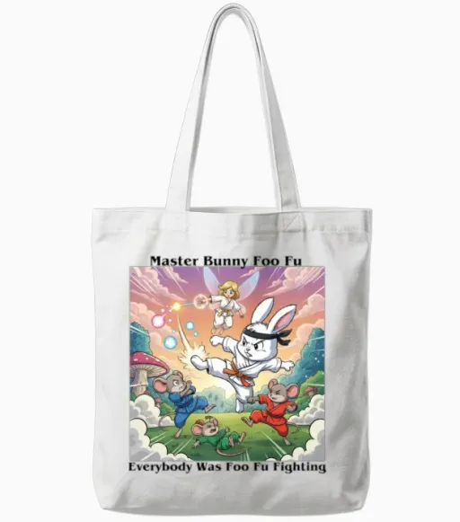 Master Bunny Foo Fu 2 - Easter Tote Bags in White