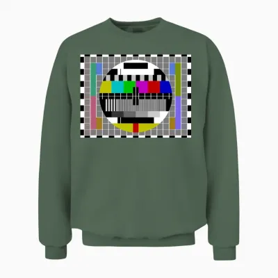 Tv Video Test Pattern Screen Unisex Sweatshirt - Military Green