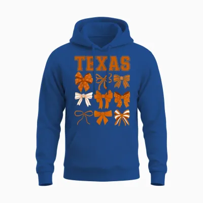 Texas Tx Women Toddler Girls Coquette Bow Y2k State Pride Unisex Hoodie - Royal