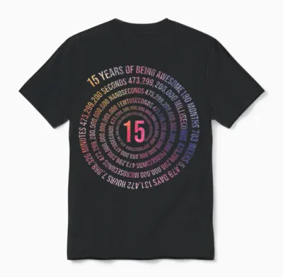 15 Years Birthday Helix 15 Years Boy Girl Birthday Unisex T-Shirt - Black