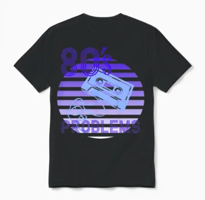 80s Retro Cassette Unisex T-Shirt - Black
