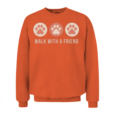 Walk with a Friend Unisex Sweatshirt - Orange