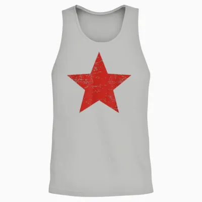 Rock Band Music Grunge Alternative Distressed Red Star 90s Unisex Tank Top - Ash