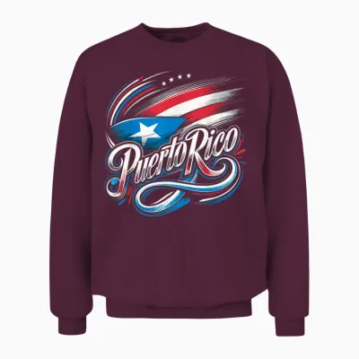 Puerto Rico Flag Heritage Month Unisex Sweatshirt - Maroon