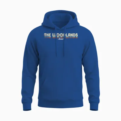 Retro the Woodlands Texas Unisex Hoodie - Royal