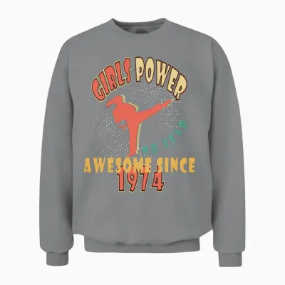 1974 Vinatge Girls Power Birthday Unisex Sweatshirt - Sport Grey
