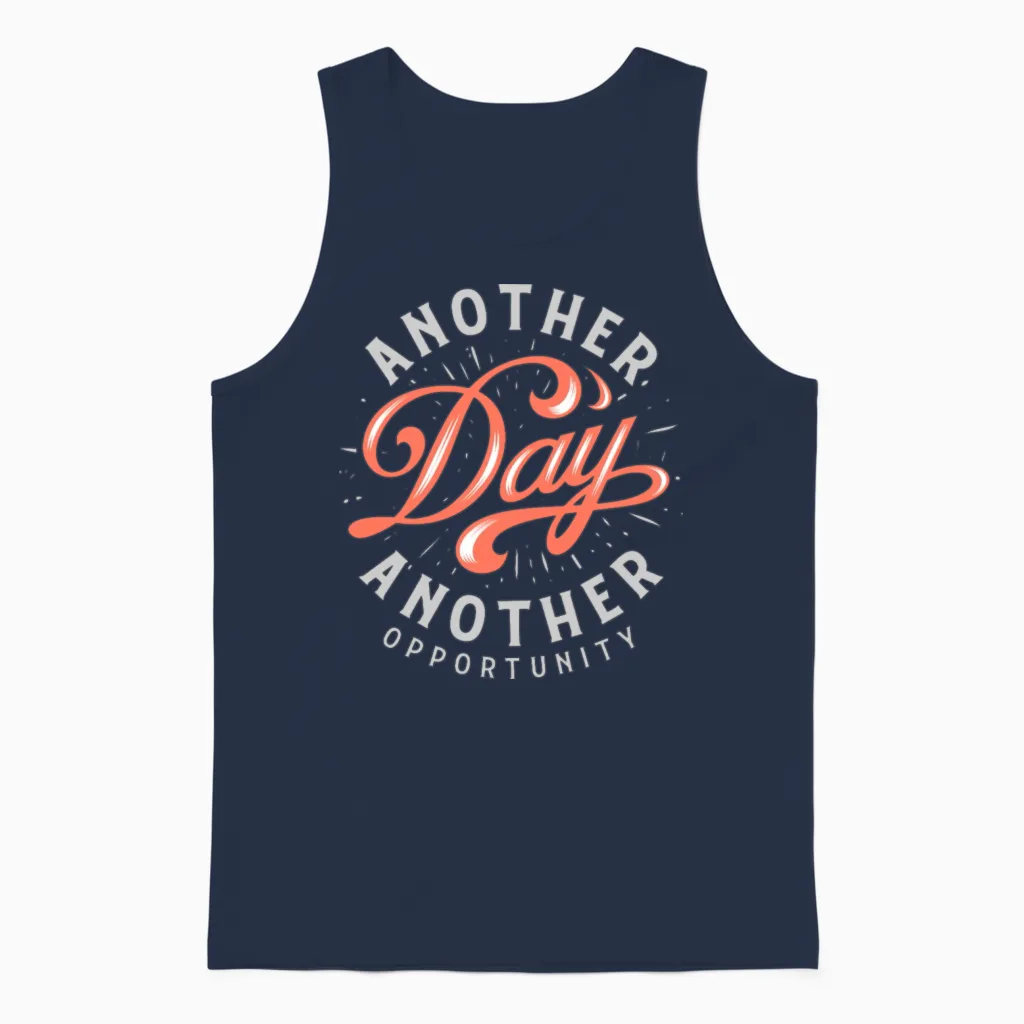 Another Day Another Opportunity Unisex Tank Top in Navy