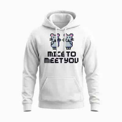 Mice to Meet You Mice Unisex Hoodie - White