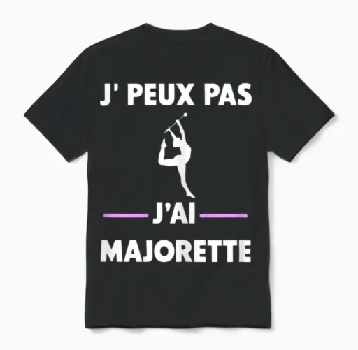 Je Peux Pas J'ai Majorette T-Shirt, Black, Female X-Small Unisex T-Shirt in Black