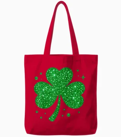 St Patrick's Day Shamrock Shamrock Ireland Lucky Party Tote Bags - Red