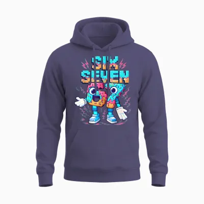 67 Six Seven 6-7 - Funny Italian Brainrot Ice Cream Drip Unisex Hoodie - Heather Sport Dark Navy