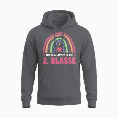 2 Klasse Schule Ich Gehe Jetzt in Die Zweite Klasse Unisex Hoodie - Charcoal