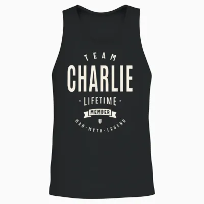 Team Charlie Lifetime Member Funny Name Charlie Unisex Tank Top - Black