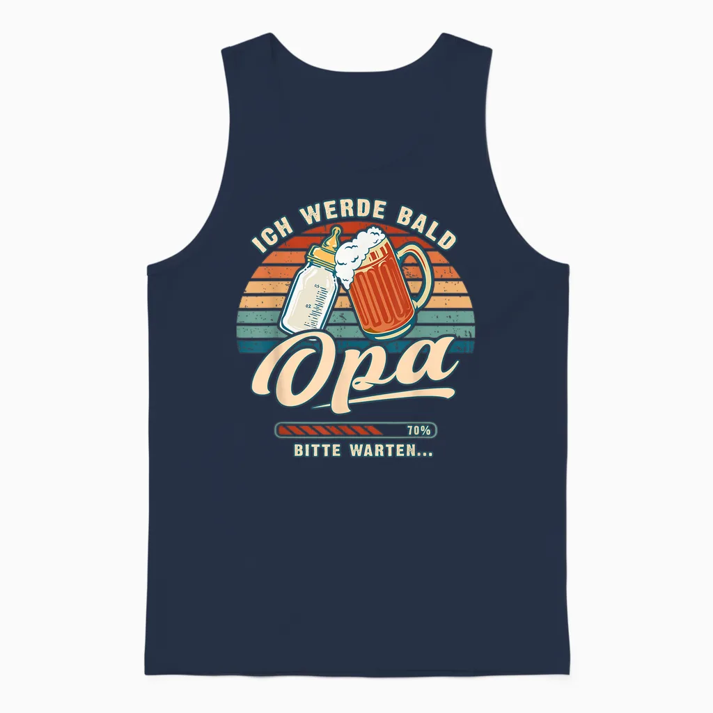 Ich Werde Bald Opa Verkünden Spruch Mit Opa Loading Unisex Tank Top in Navy