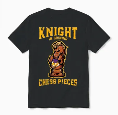 Knight in Shining Chess Pieces - Chess Unisex T-Shirt - Black