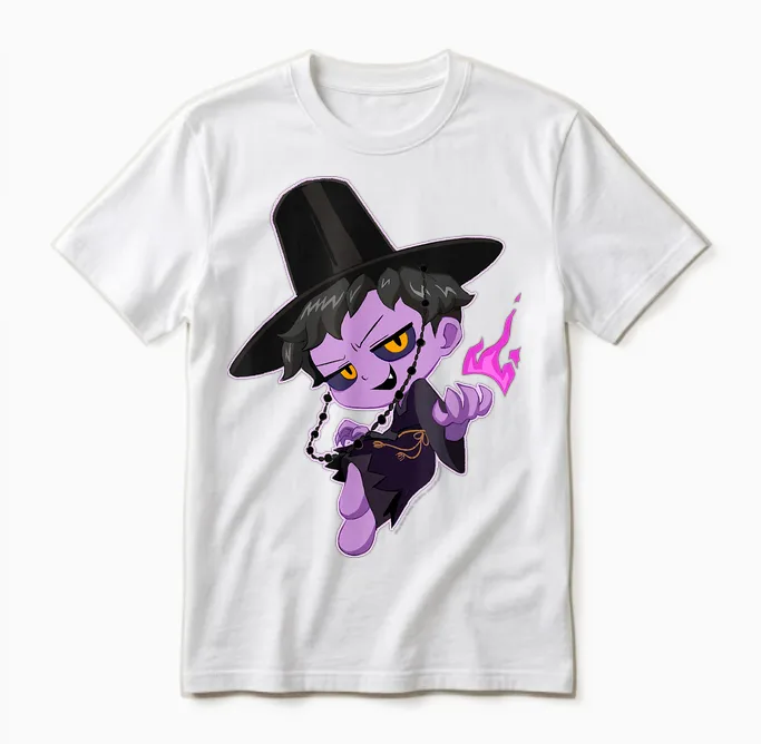 Kpop Demon Hunters Halloween Mischievous Chibi Demon Jinu Unisex T-Shirt in White