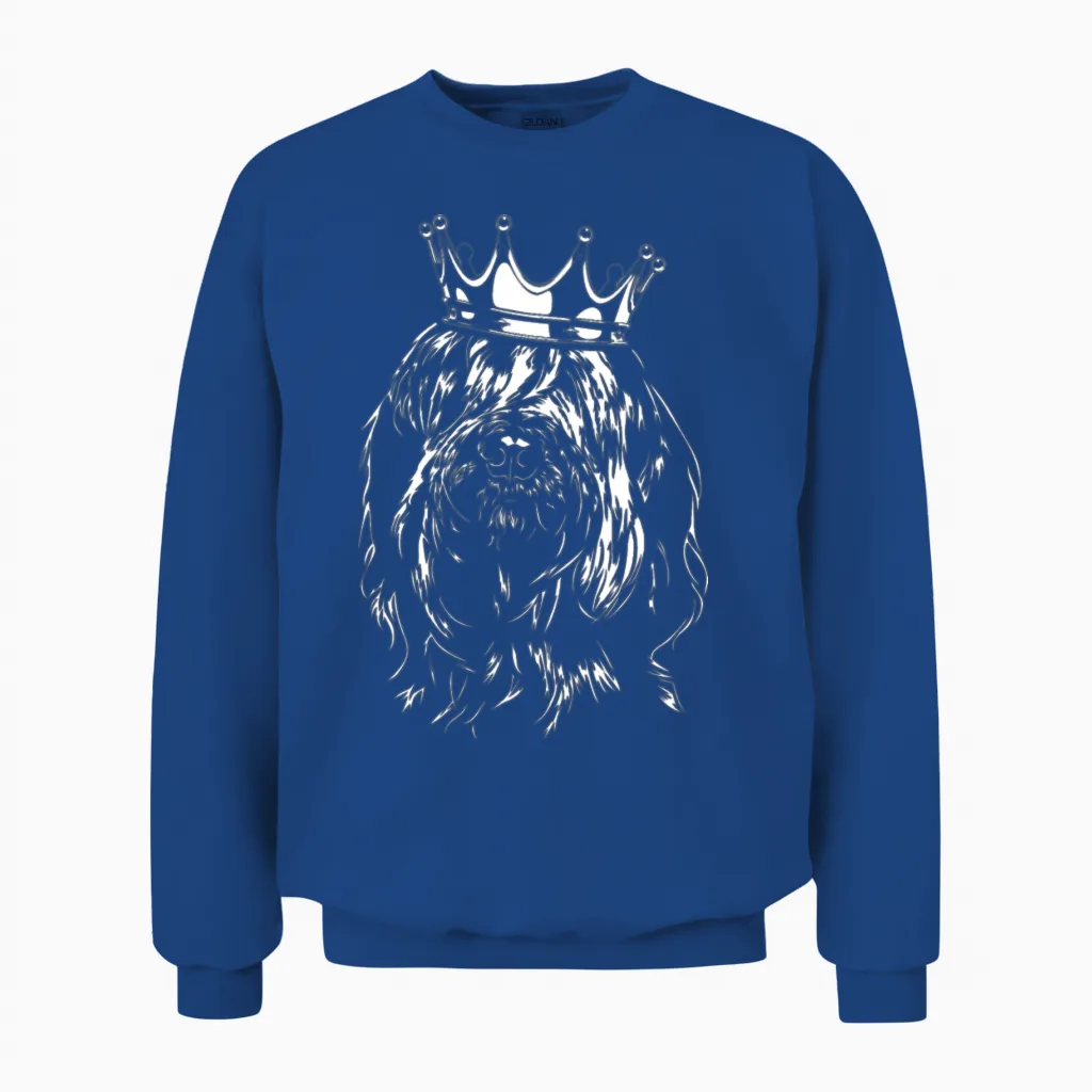 Funny Briard Dog Crown Dog Mom Unisex Sweatshirt in Royal