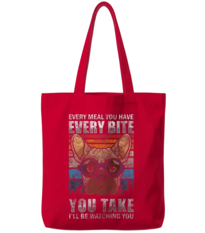 Dog Bulldog Dog Owner Master Tote Bags - Red