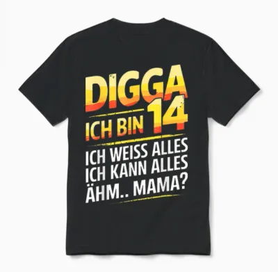 14th Birthday Boy Girl 14 Years 2011 Funny Gift T-Shirt, Black Unisex T-Shirt - Black