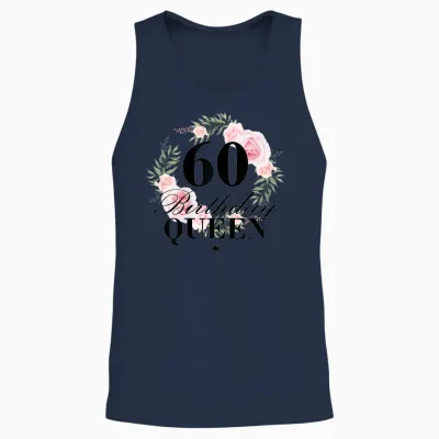 Ladies 60th Birthday Queen 60 Years T-Shirt, White, S Unisex Tank Top - Navy