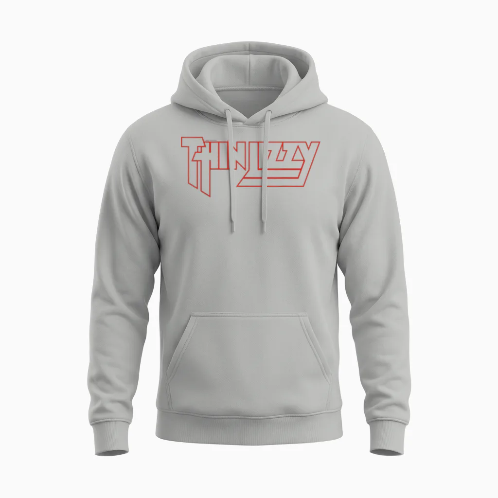 Thin Lizzy Life Red Logo Unisex Hoodie in Ash
