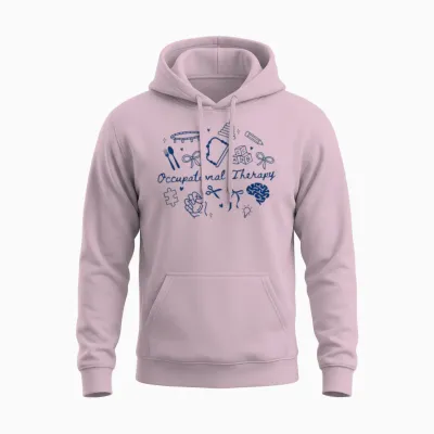 Women Occupational Therapy Doodle Ots Back to School Ota Unisex Hoodie - Light Pink