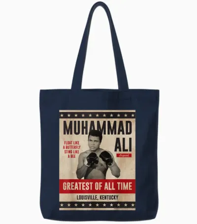 Muhammad Ali - Ali Tote Bags - Navy