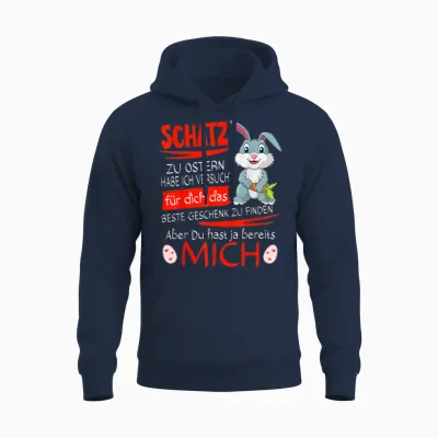 Osterhase Schatz Ich Habe Versucht Partner Hase Mann & Frau Unisex Hoodie - Navy