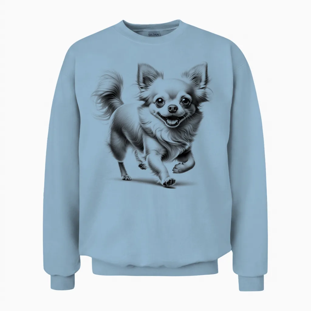 Myanimal - Ihr Lieblings-Tier Wear: Super Süßer Chihuahua Im Photorealistischen Zeichenstil Unisex T-Shirt Grau S Unisex Sweatshirt in Light Blue