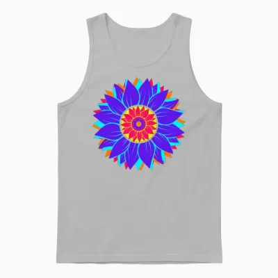 Retro Sunflower Unisex Tank Top - Ash