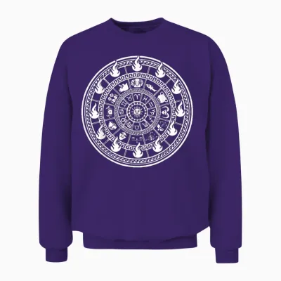 Zodiac Signs for Knights Houses T-Shirt, Black Unisex Sweatshirt - Purple