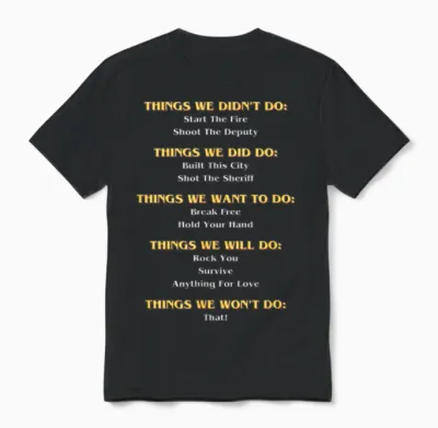 Funny Music Lyrics Things Unisex T-Shirt - Black