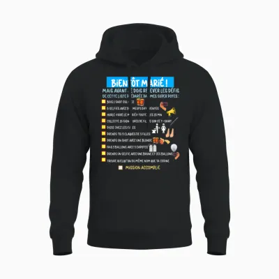 Future Groom Man Evg Challenges Humor Gift Friends T-Shirt, Black, S Unisex Hoodie - Black