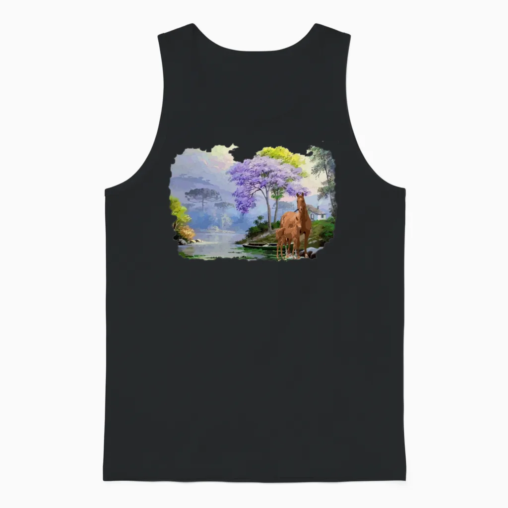 Free Horses - Horse Lovers Unisex Tank Top in Black