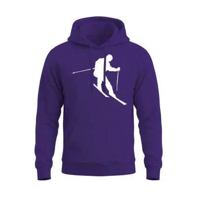 Skiing Silhouette Ski Unisex Hoodie - Purple