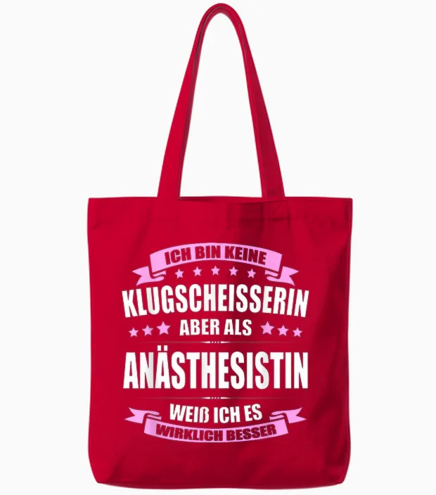 Ich Bin Keine Klugscheisserin Anästhesistin Anästhesie Tote Bags in Red