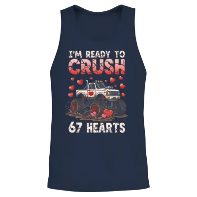 I'm Ready to Crush 67 Hearts Monster Truck Unisex Tank Top - Navy